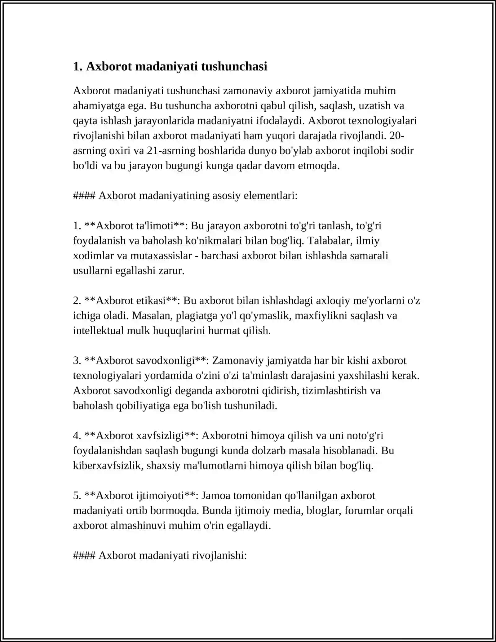 GLOBALLASHUV DAVRIDA AXBOROT MADANIYATI ZARURATI 3