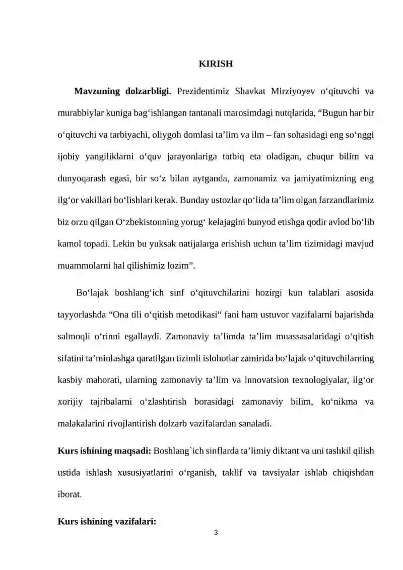 BOSHLANG`ICH SINFLARDA TA’LIMIY DIKTANT VA UNI TASHKIL ETISH 3