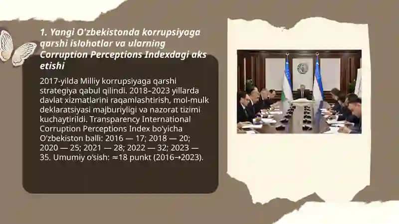 Yangi O'zbekiston ijtimoiy-siyosiy, iqtisodiy va madaniy hayotida ro'y berayotgan o'zgarishlarning xalqaro reyting va indekslarda aks etishi 3