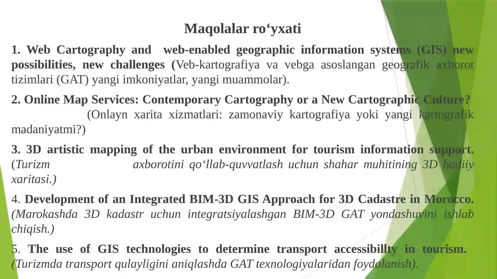XORIJIY OLIMLARNING WEB-KARTOGRAFIYAGA BOG‘LIQ BO‘LGAN ILMIY ISHLARNI O‘RGANISH VA TAHLIL QILISH 3