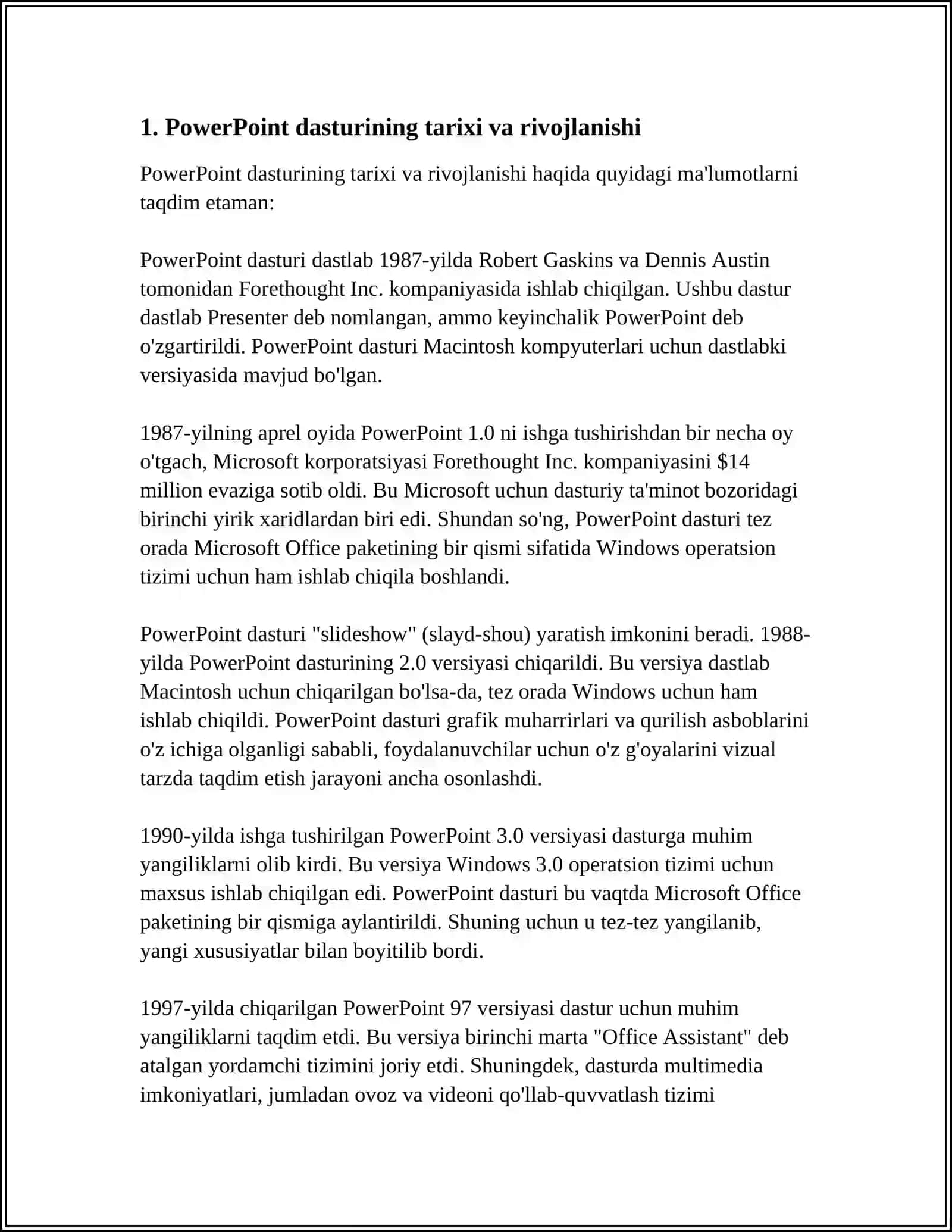 MS POWER POINTNING DASTURIY TA'MINOTI VA UNING KENG IMKONIYATLARI 3