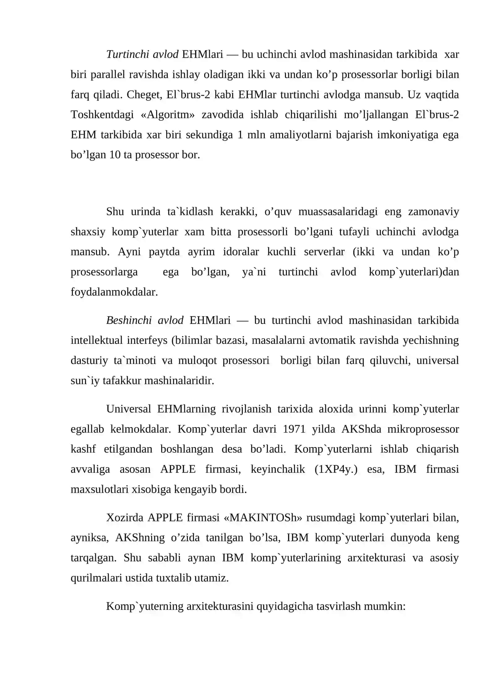 KOMPYUTERLAR ARXITEKTURASI 3