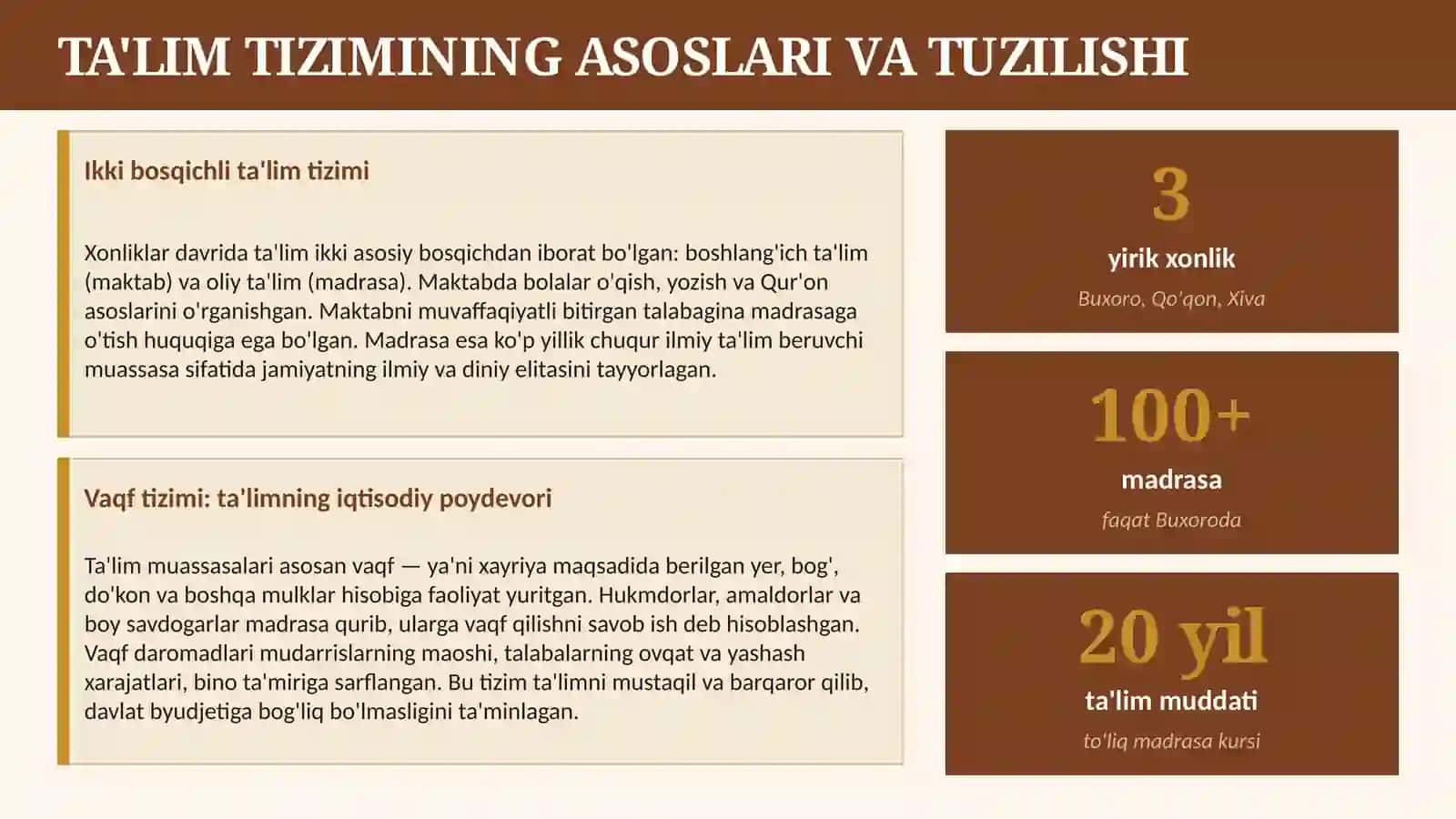 XONLIKLAR DAVRIDA TA'LIM, TARBIYA VA MAKTAB 3