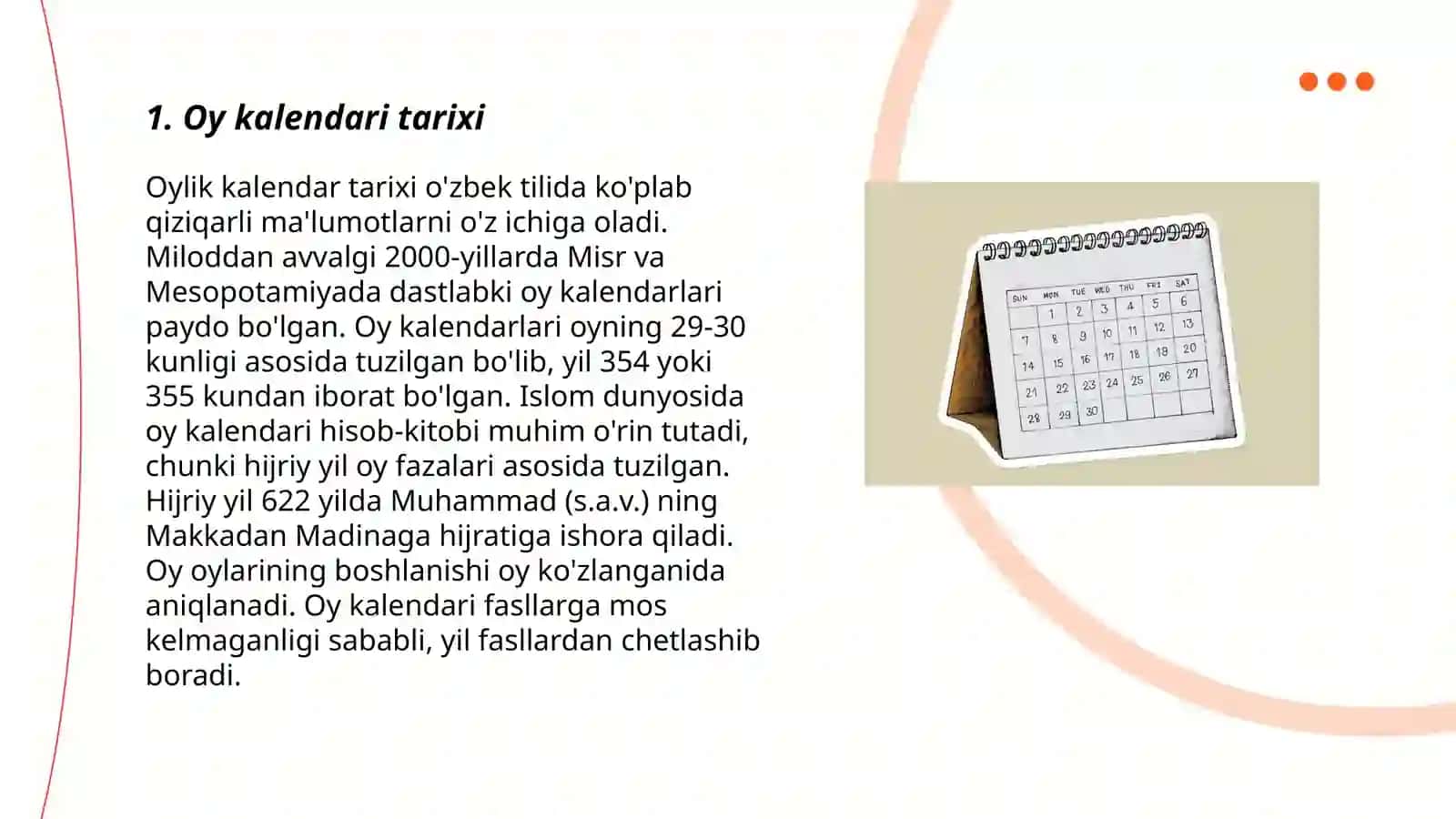Oy kalendari tarixi 3
