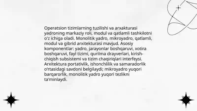 Zamonaviy operatsion tizimlar va ularning vazifalari 3