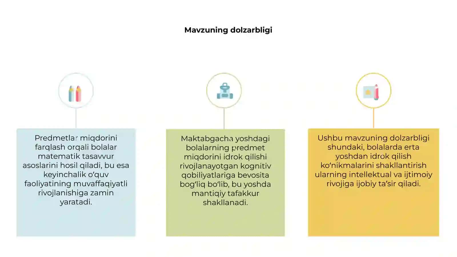 Maktabgacha yoshdagi bolalarni predmetlar miqdorini idrok qilishning õziga xos xususiyatlari 3
