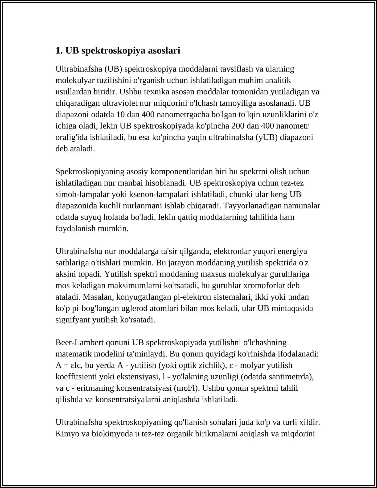 UB SPEKTROSKOPIYA USULI.REFRAKTOMETRIK TAHLIL USULI 3