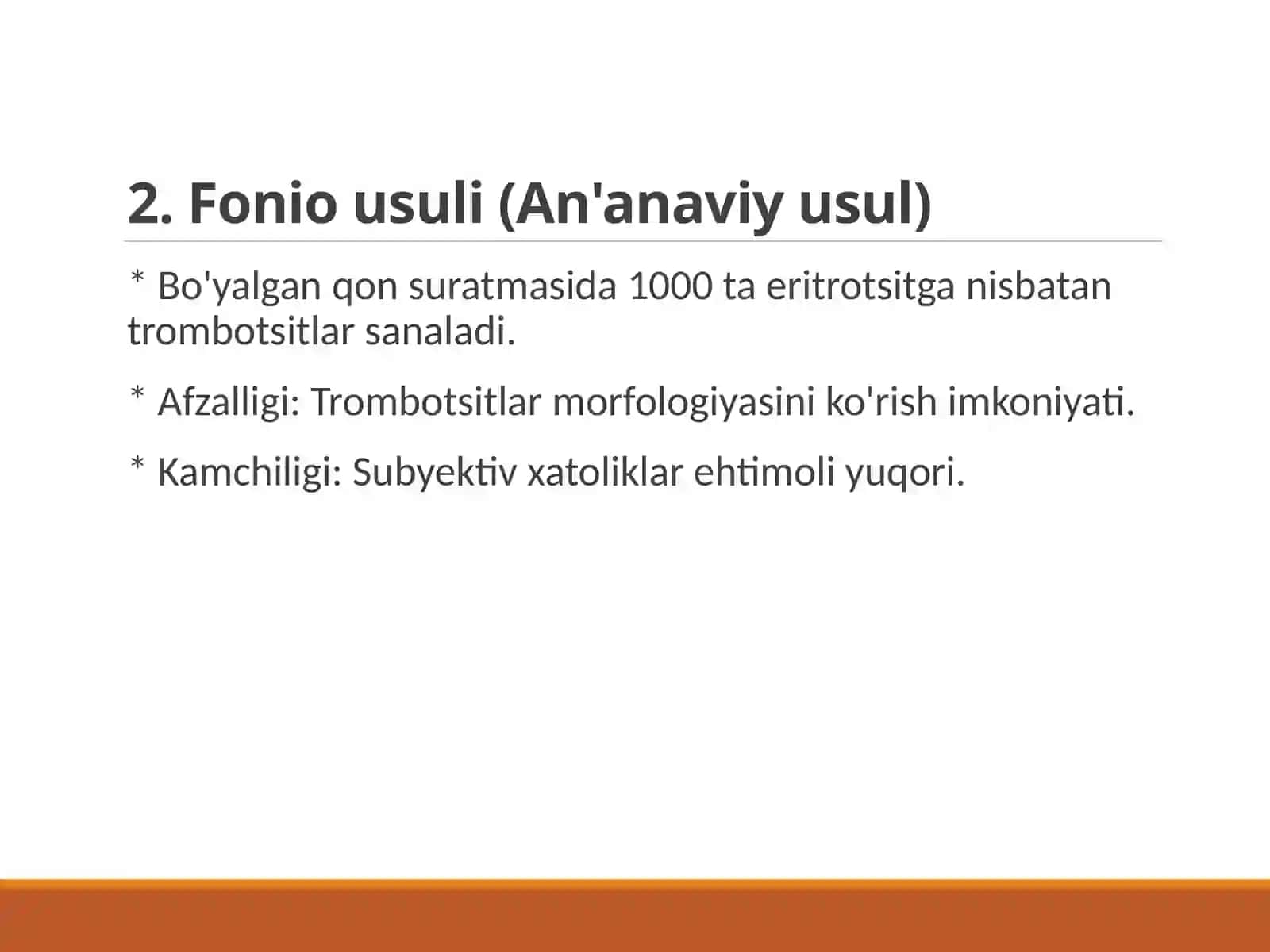 Trombotsitlar miqdorini aniqlash usullari 3
