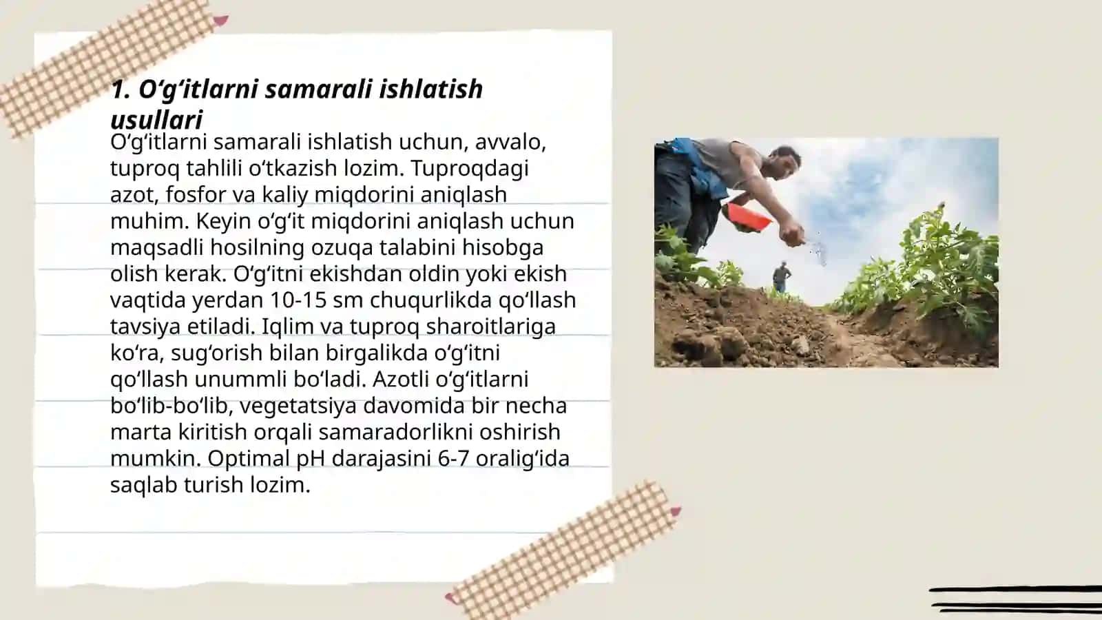 O‘g‘itlarni samarali ishlatishni va tuproq melioratsiyasi 3