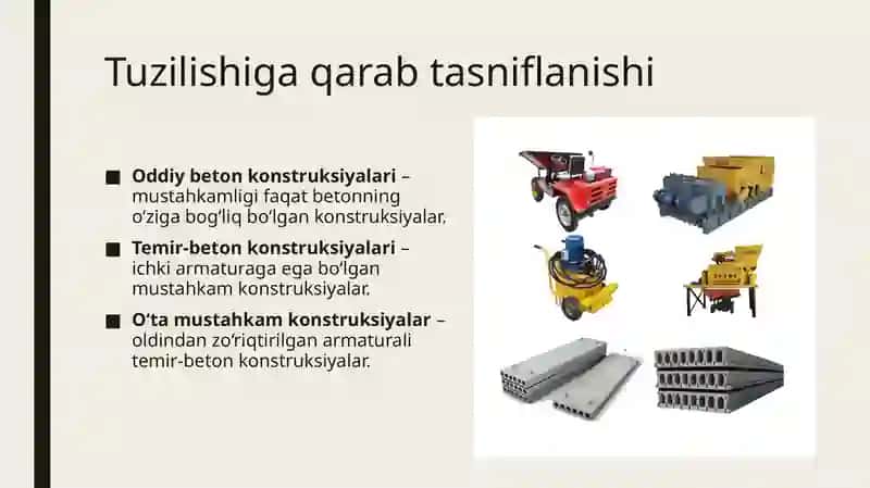 Beton va temir-beton konstruksiyalarining nomenklaturasi 3