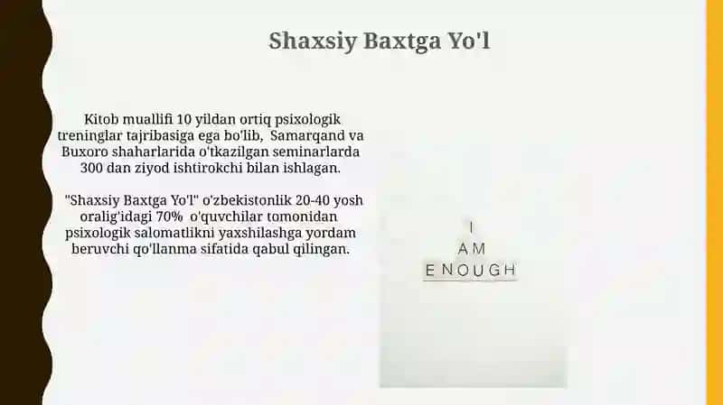 Shaxsiy Baxtga Yo'l 3