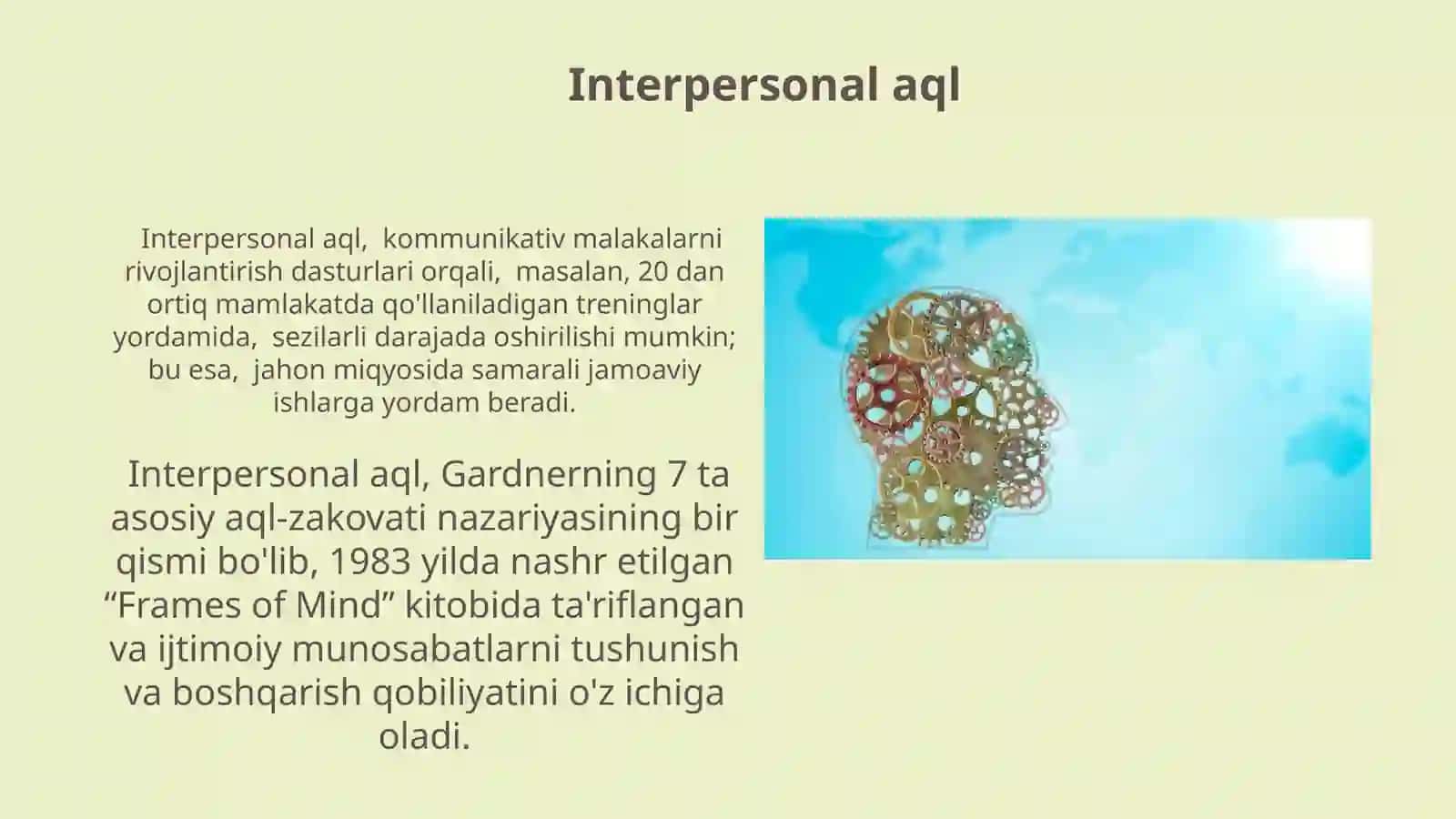 Ko'p faktorli intellekt nazariyalari (G.Gardner R. Stemberg.R.Kettel.) 3