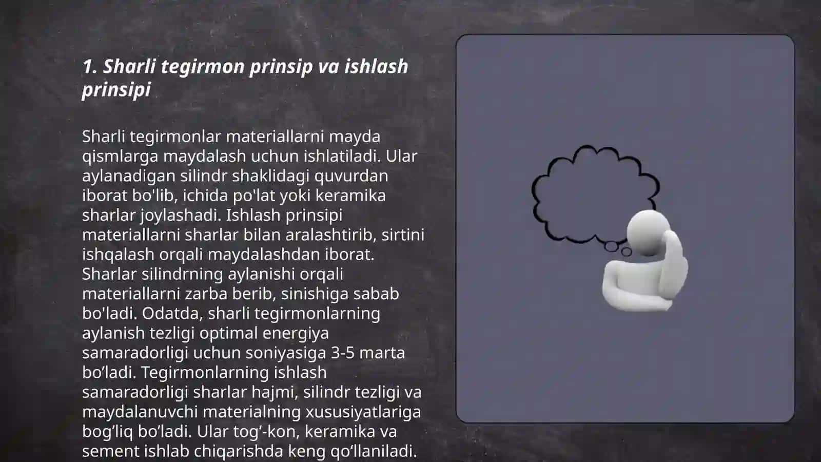 Toʻxtovsiz aylanuvchi sharli tegirmon 3