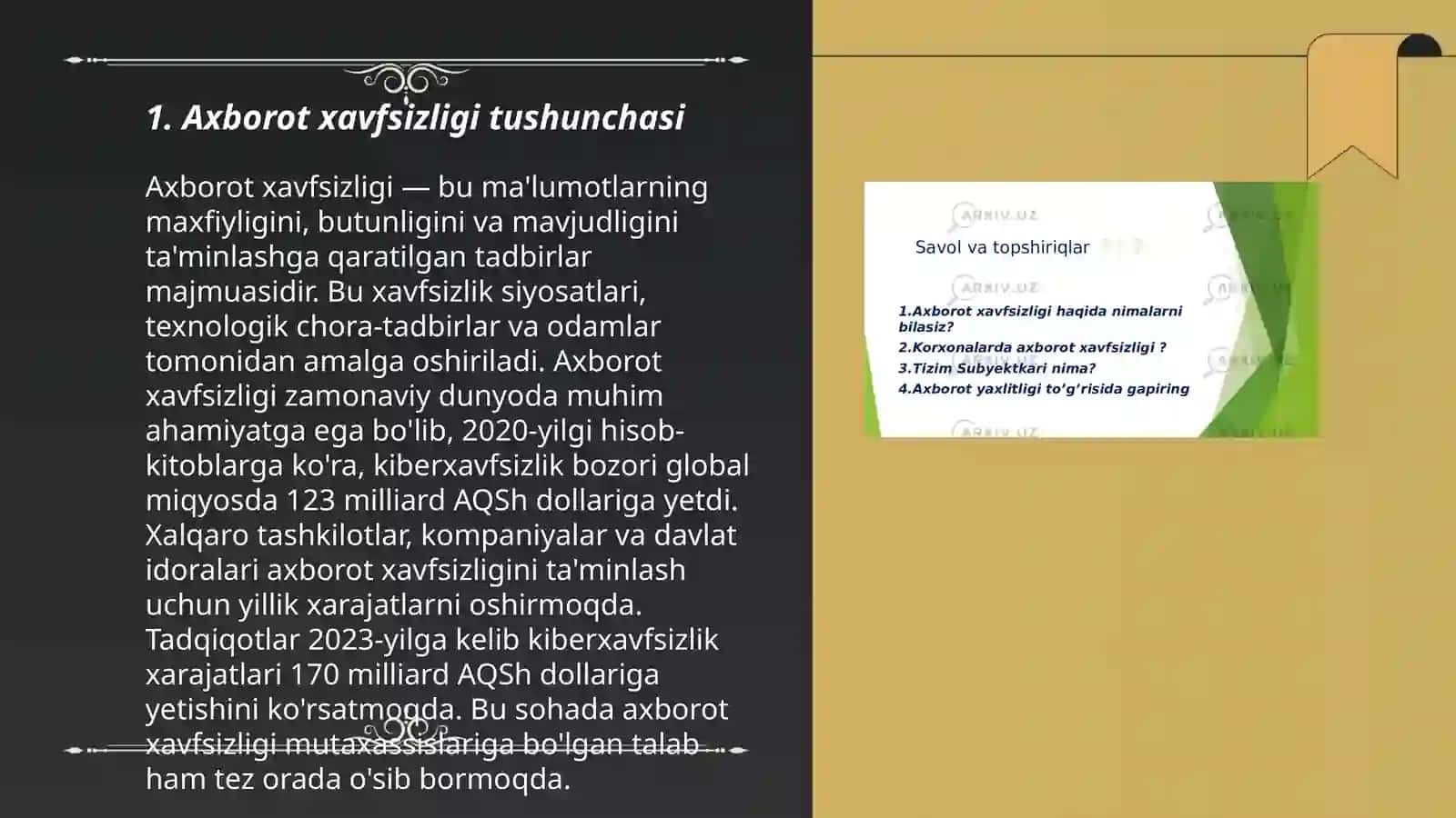 Axborot xavfsizligi tushunchasi 3