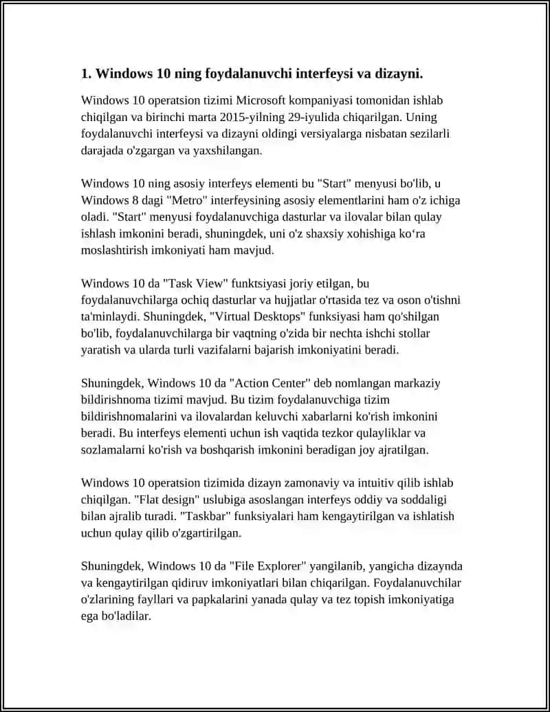MS WINDOWS 10 13 16 OPERATSION TIZIMLARI VA ULARDAGI YANGI IMKONIYATLAR VA QULAYLIKLAR 3