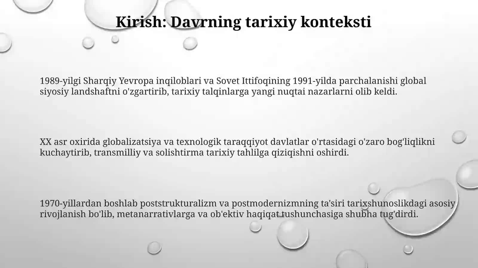 XX asr oxiri XXI asr boshlarida xorijiy mamlakatlar tarixi tarixshunosligi 3