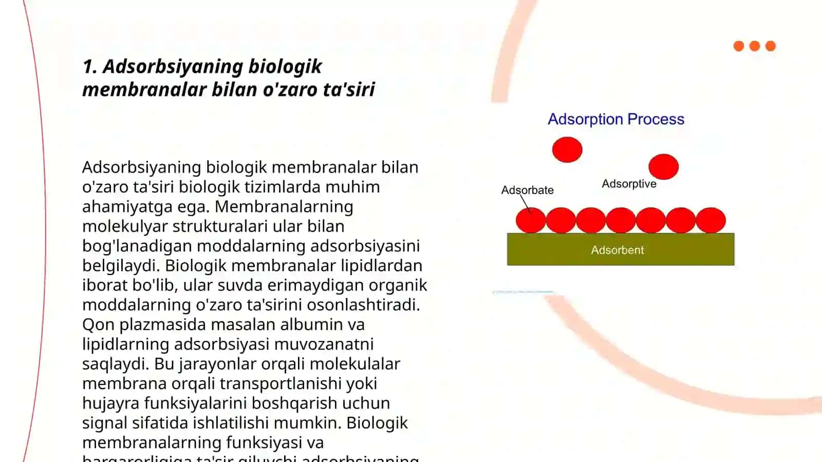 Adsorbsiyaning biologiya va tibbiyotdagi ahamiyati 3