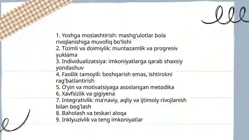 Bolalar jismoniy tarbiyasini berish tamoillari. Taʼlim metodlari va usullari 3