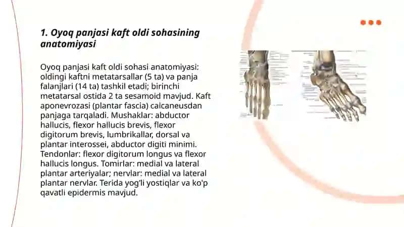 Oyoq panjasi kaft oldi sohasi 3