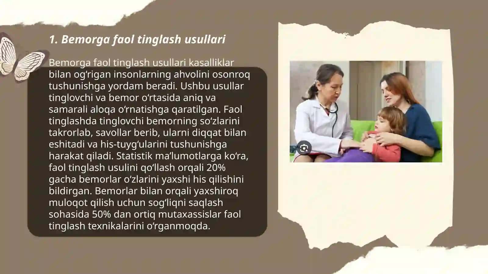 Bemorga faol tinglash usullari 3