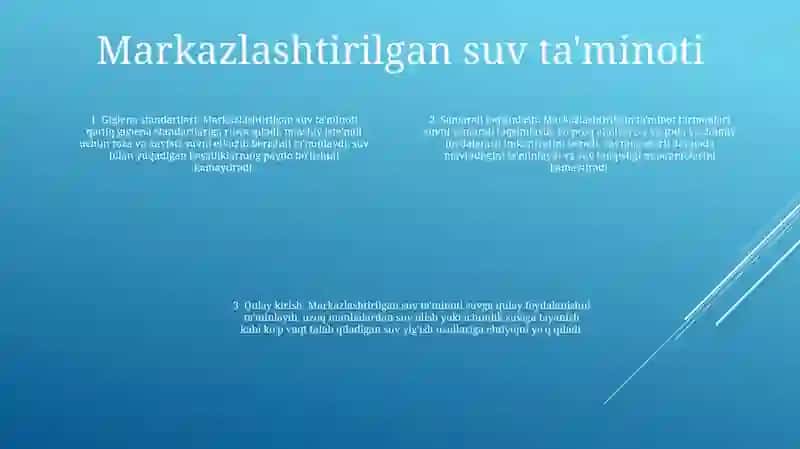 Mahalliy Va Markazlashgan Suv Ta'Minoti Haqida Tushuncha Ularning Gigiyenik Ahamiyati 3