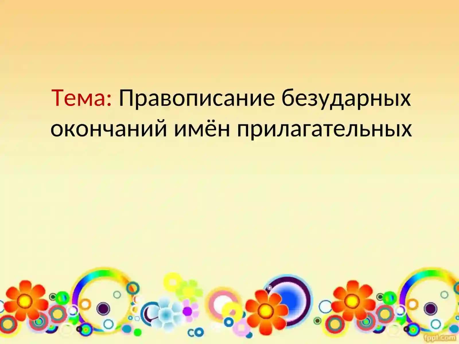 Правописание безударных окончаний имён прилагательных 3