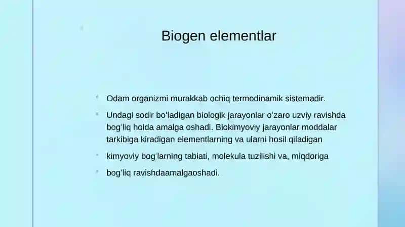 Biogen elementlar kimyosi va ular birikmalarining tibbiyotdagi ahamyati 3