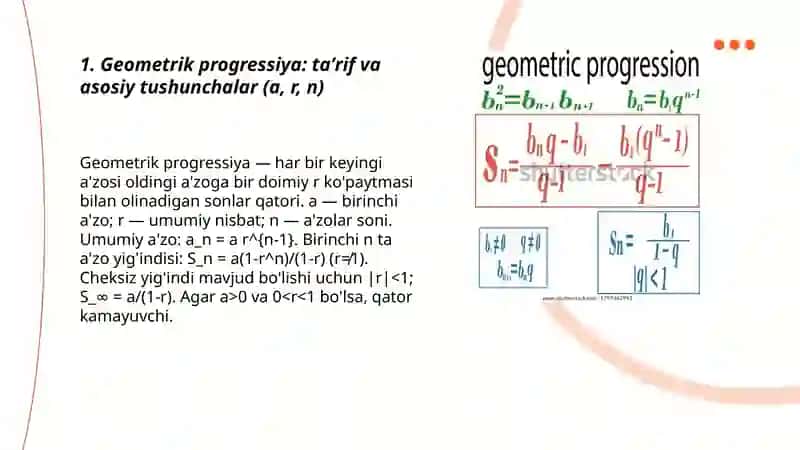 Geometrik progressiyaning yigindisi 3