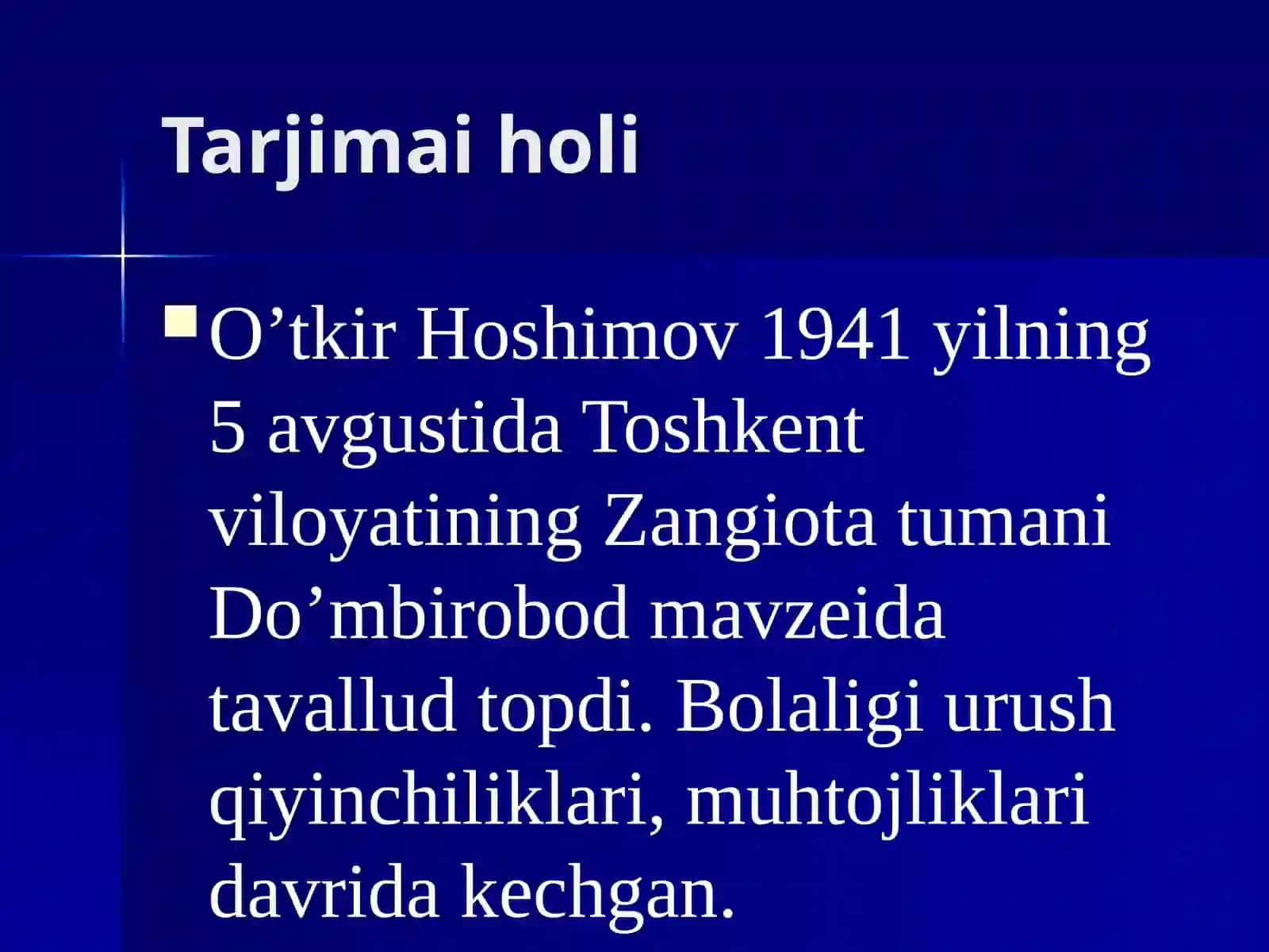 O`.Hoshimov hayoti va ijodi 3
