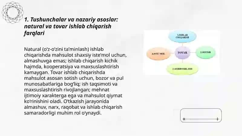 Natural ishlab chiqarishdan tovar ishlab chiqarishga o‘tish jarayonining iqtisodiy ahamiyati 3