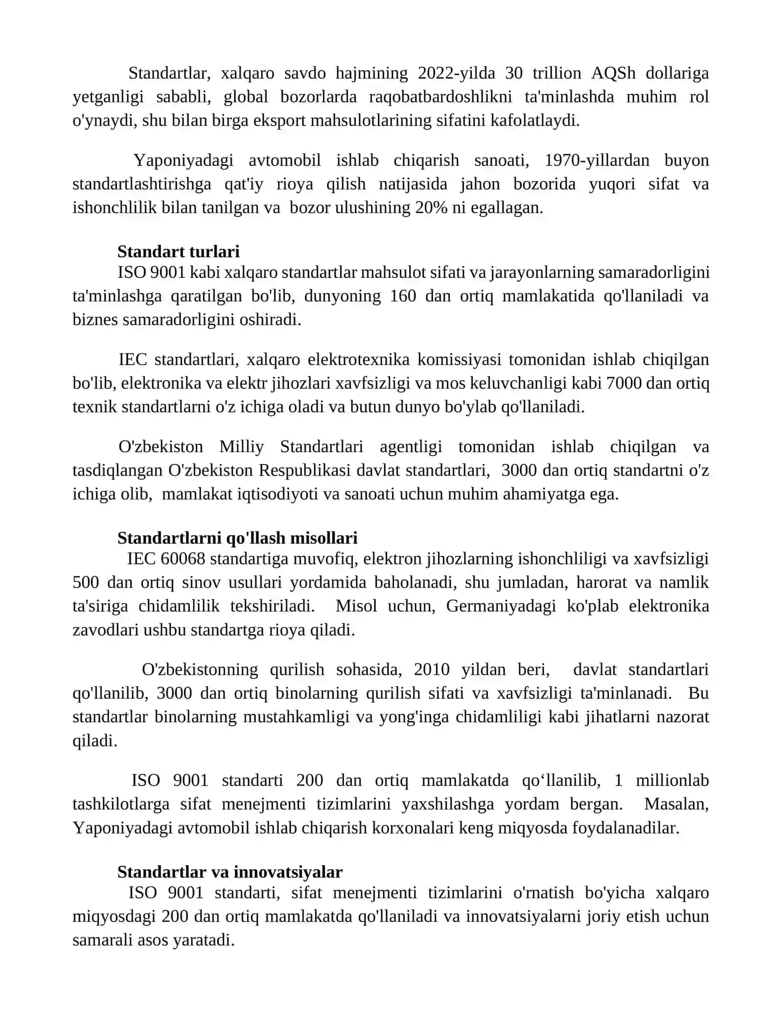 Standart va ularning turlari ishlab chiqish va tasdiqlash 3