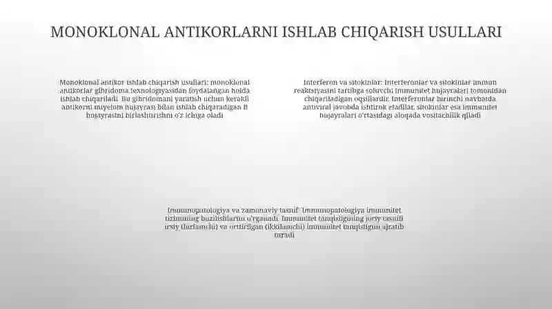 Monoklonal Antitelalar, Olish Usullari Va Meditsina Amaliyotlarida QoʼLlanilishi 3