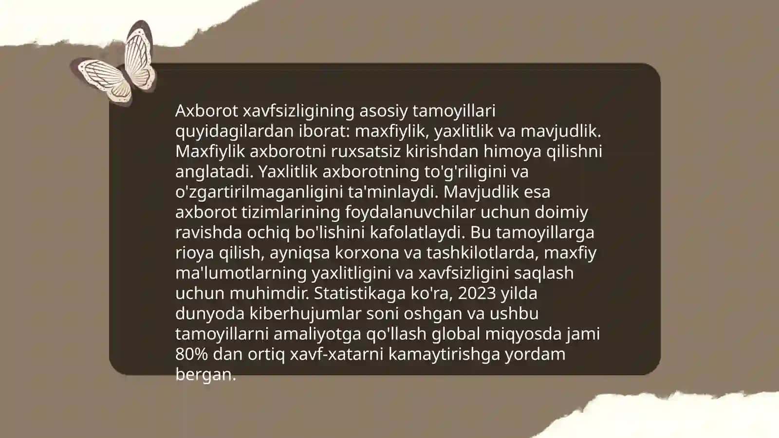 Axborot xavfsizligini ta'minlashning o'ziga xos xususiyatlari 3