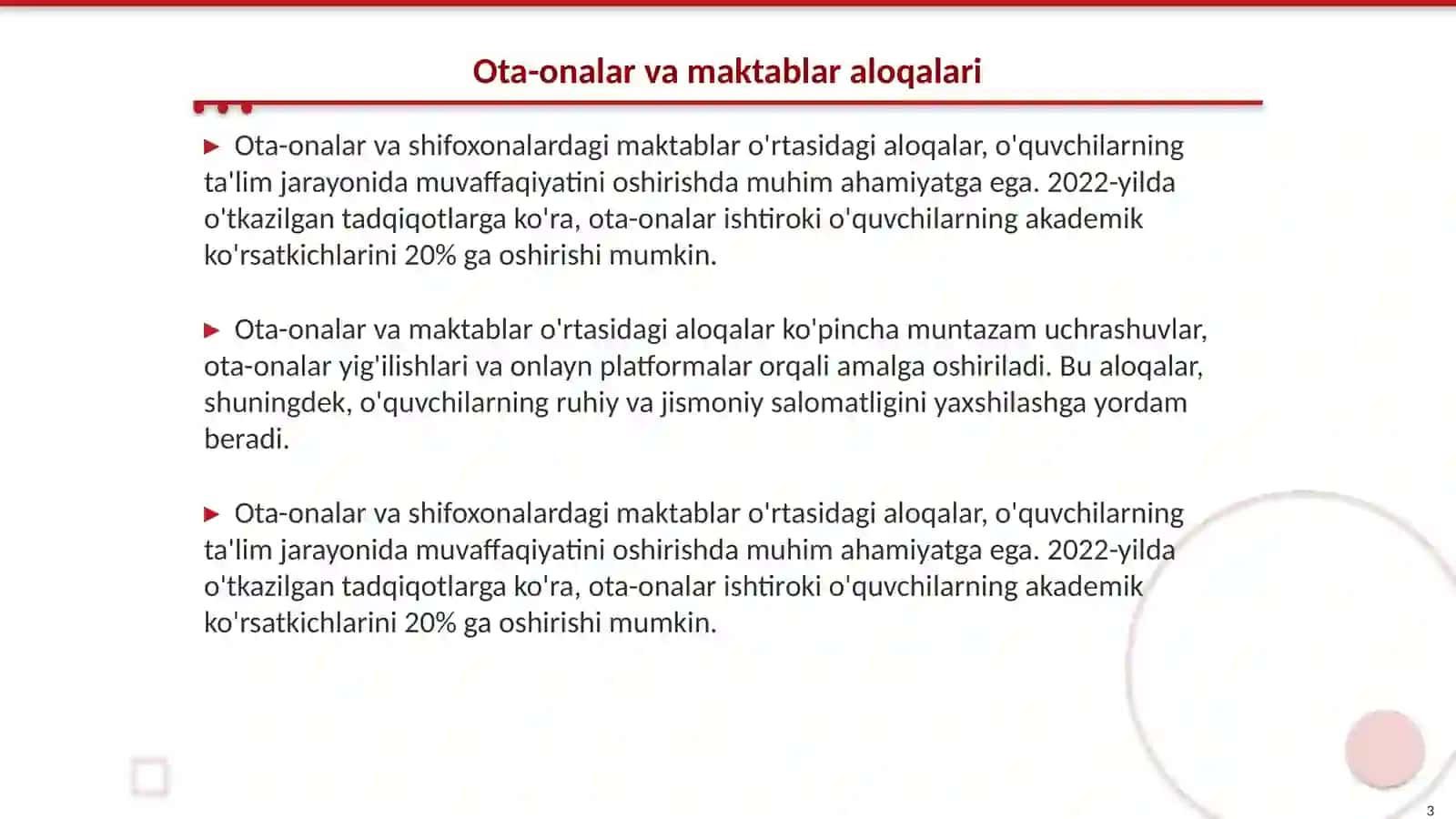 Shifoxonalardagi maktablarda ota-onalar bilan hamkorlik 3