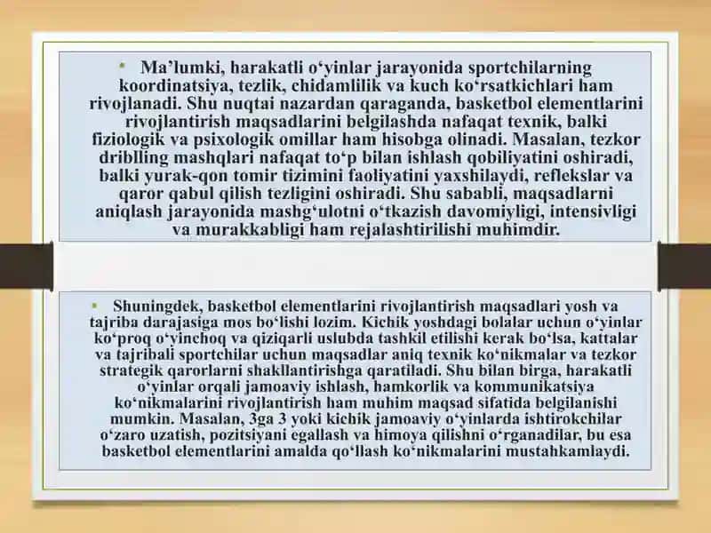 Basketbol Elementlarini Rivojlantirish Maqsadlarini Aniqlash 3