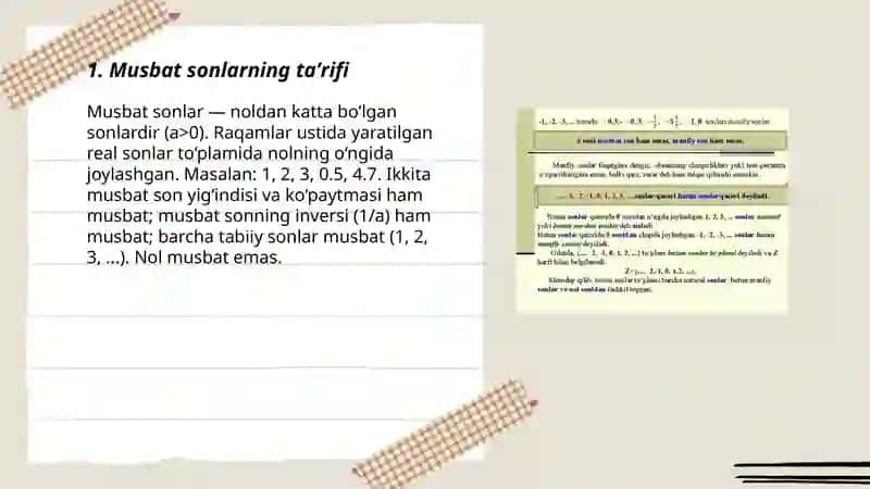 Musbat va manfiy sonlar haqida tushuncha 3