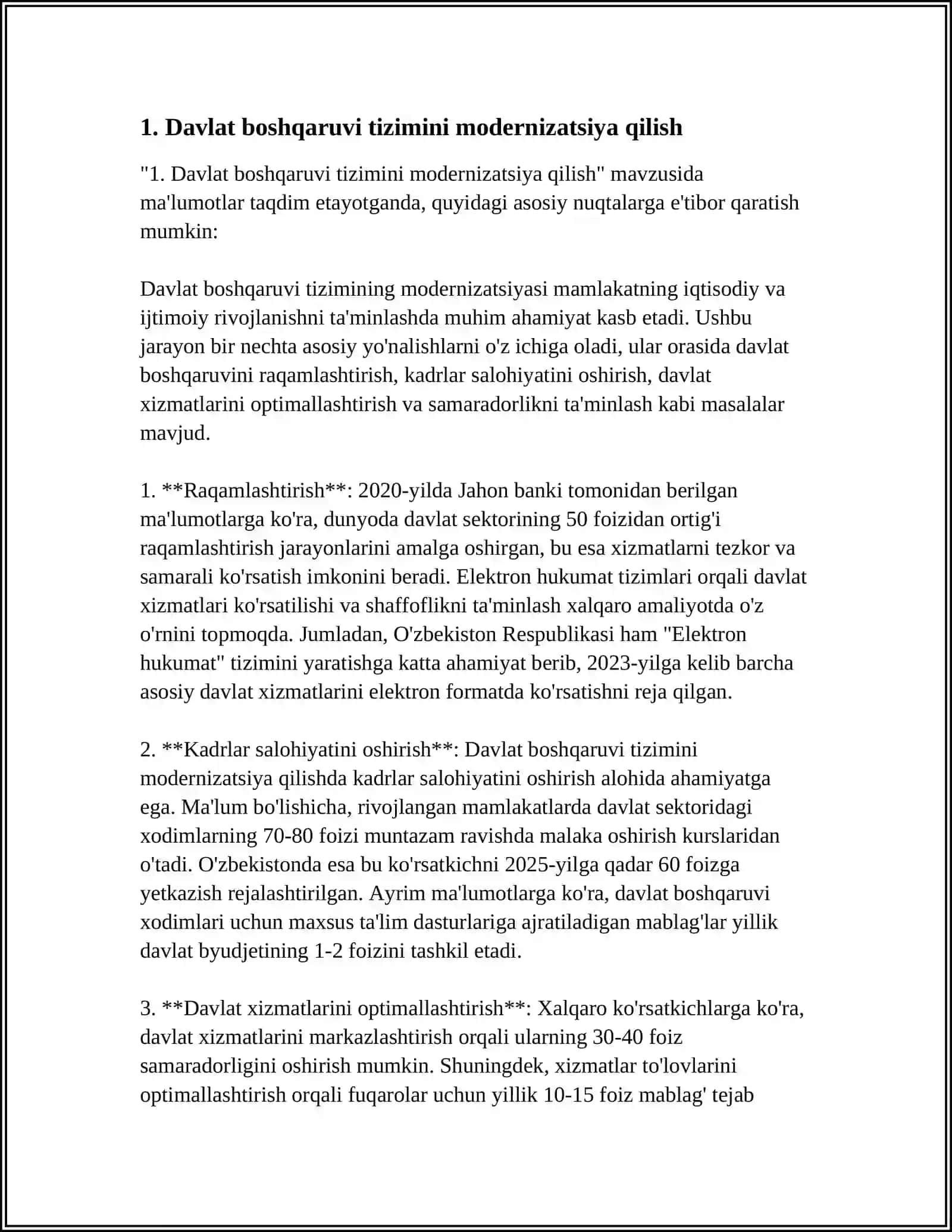MUSTAQILLIK YILLARIDA DAVLAT BOSHQARUVI TIZIMIDA AMALGA OSHIRILGAN ISLOHATLAR 3
