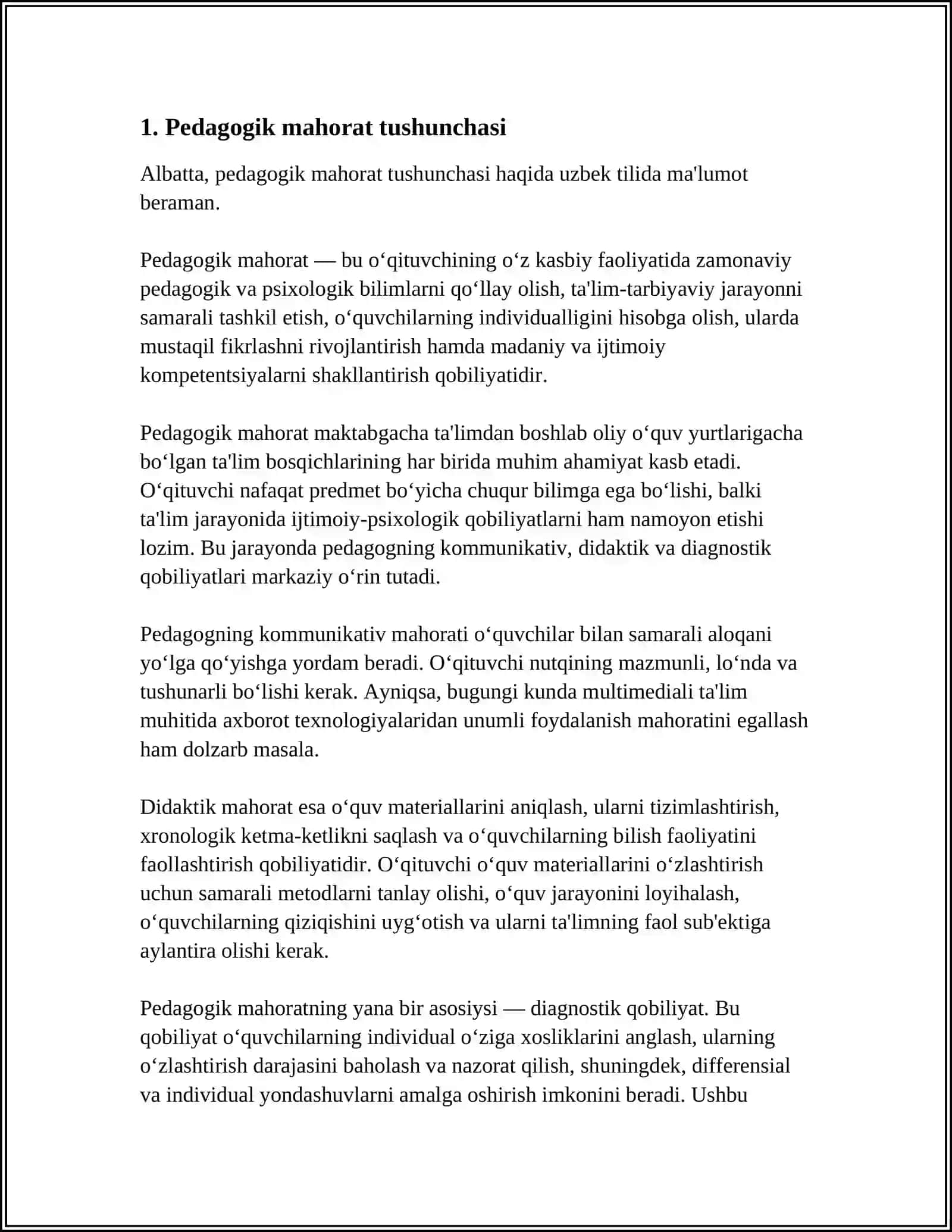 MULOQOTDA PEDAGOGIK MAHORATNING NAMOYON BOʻLISHI 3