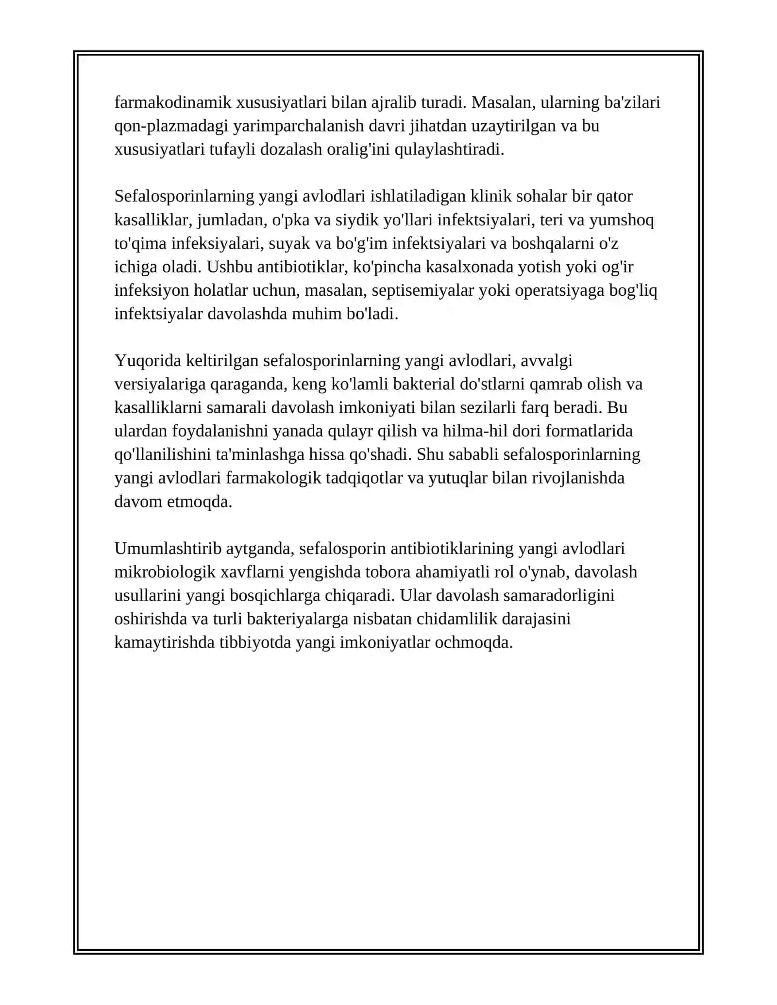 FARMAKOLOGIYA ANTIBIOTIKLARINING YANGI AVLOD VAKILLARI 3
