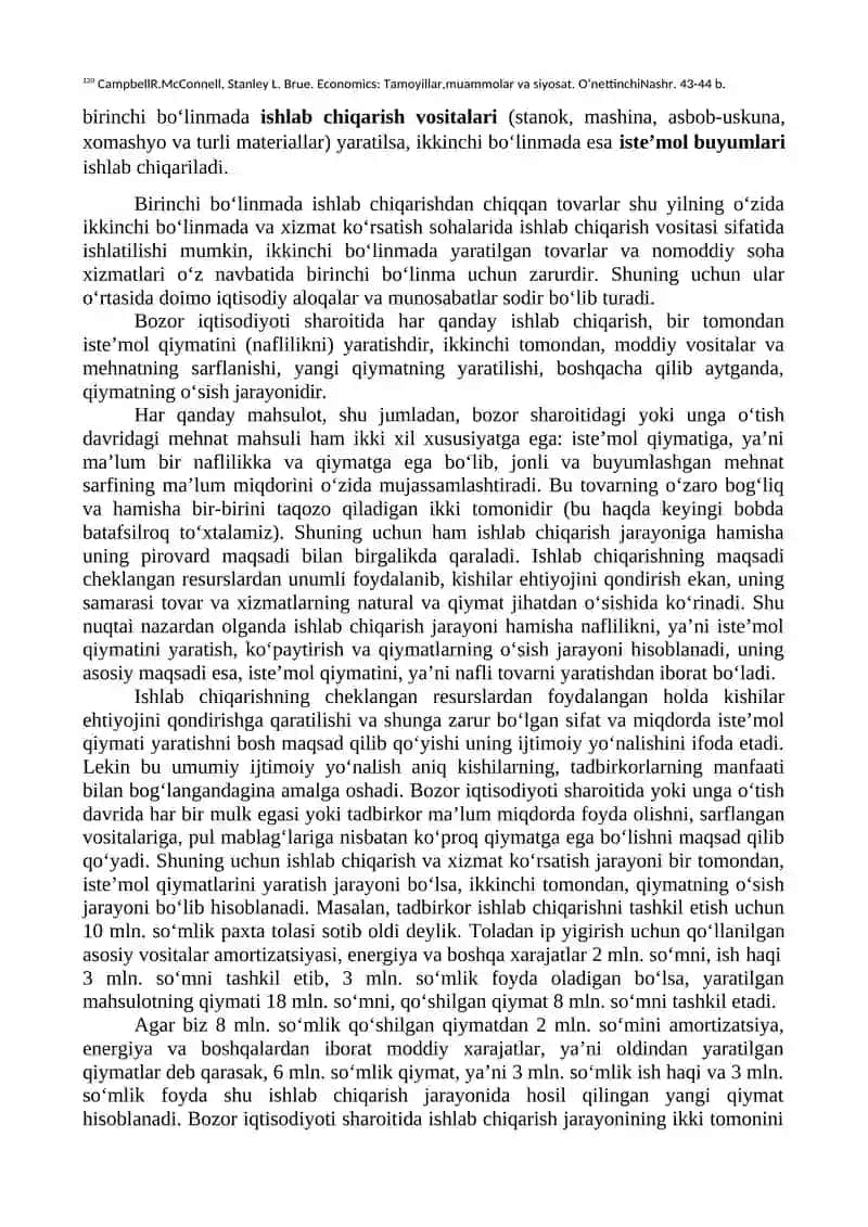 Ishlab chiqarish jarayoni, uning natijalari va samaradorligi 3