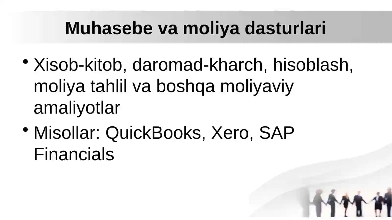 Iqtisodiyotda qo‘llaniladigan amaliy dasturiy mahsulotlar 3
