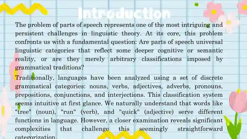 The Problem of Parts of Speech 3