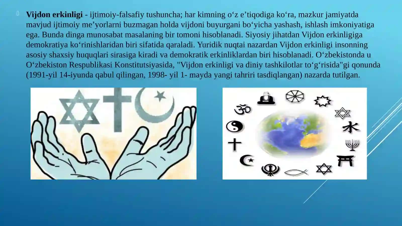 Vijdon va e’tiqod erkinligi haqida 3