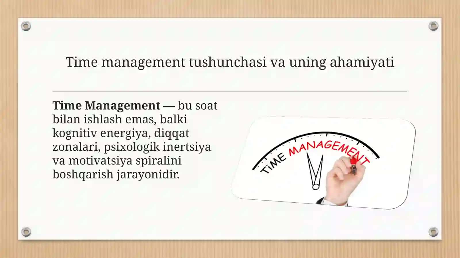 Vaqtniboshqarish (time management) ko‘nikmasi 3