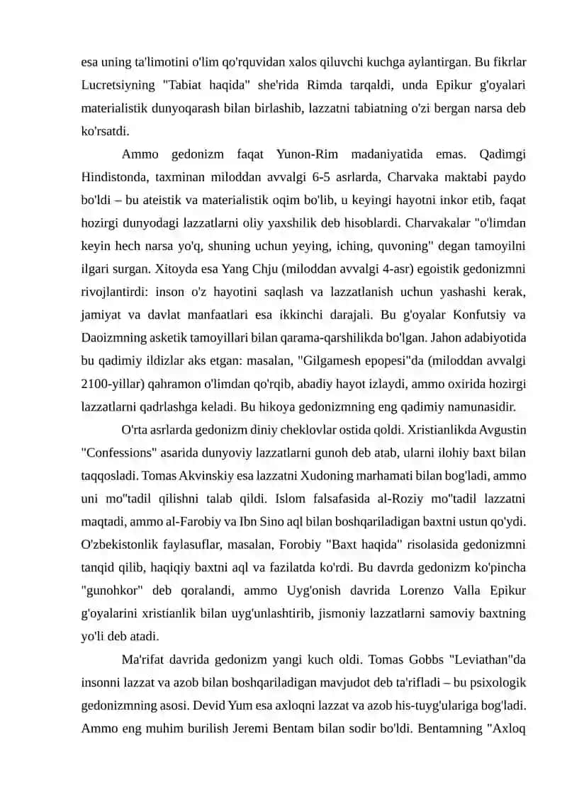 Gedonizm mohiyati lazzat va zavqni hayotning eng oliy maqsadi 3