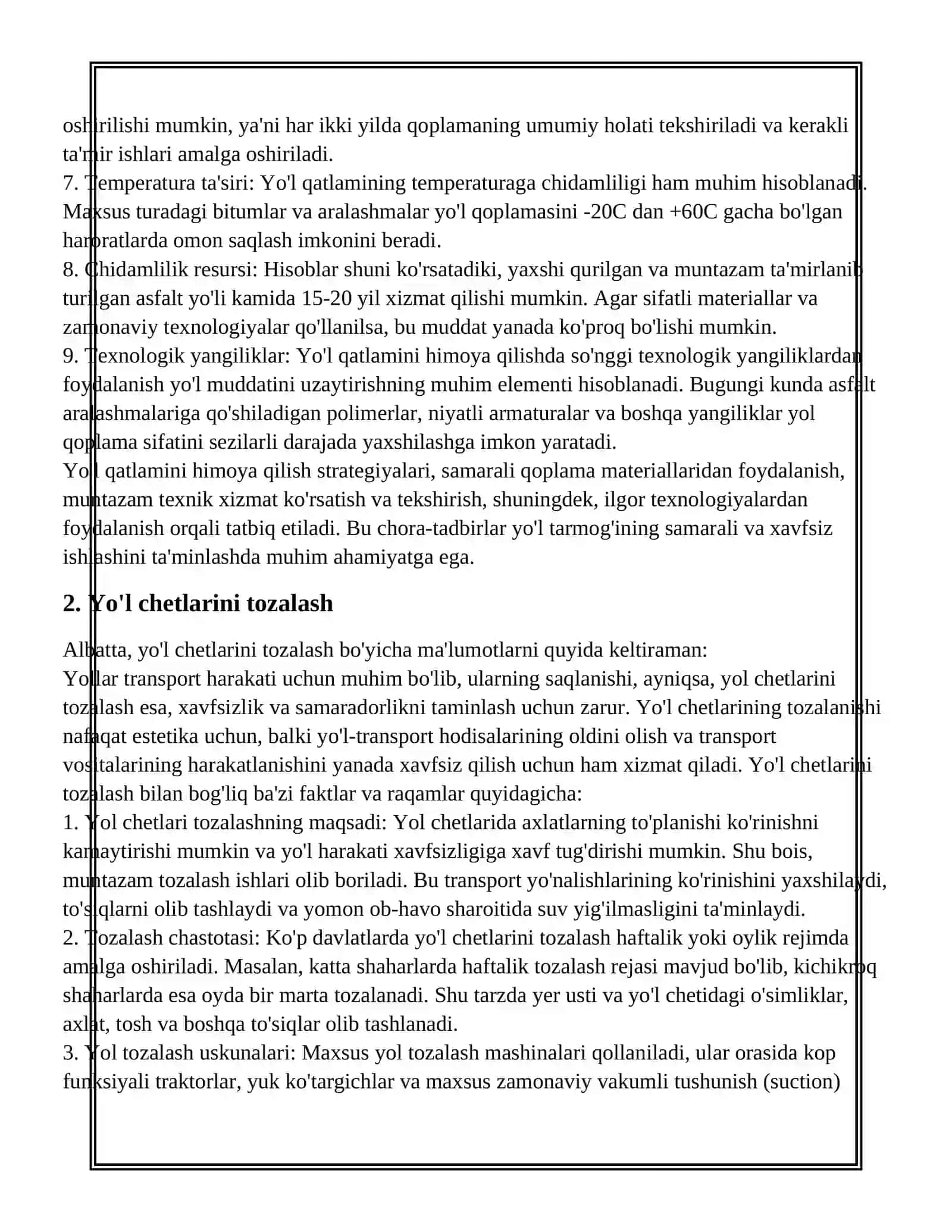 AVTOMOBIL YO‘LLARINI YOZGI BAXORGI VA KUZGI DAVRLARDA SAQLASH ISHLARI 3