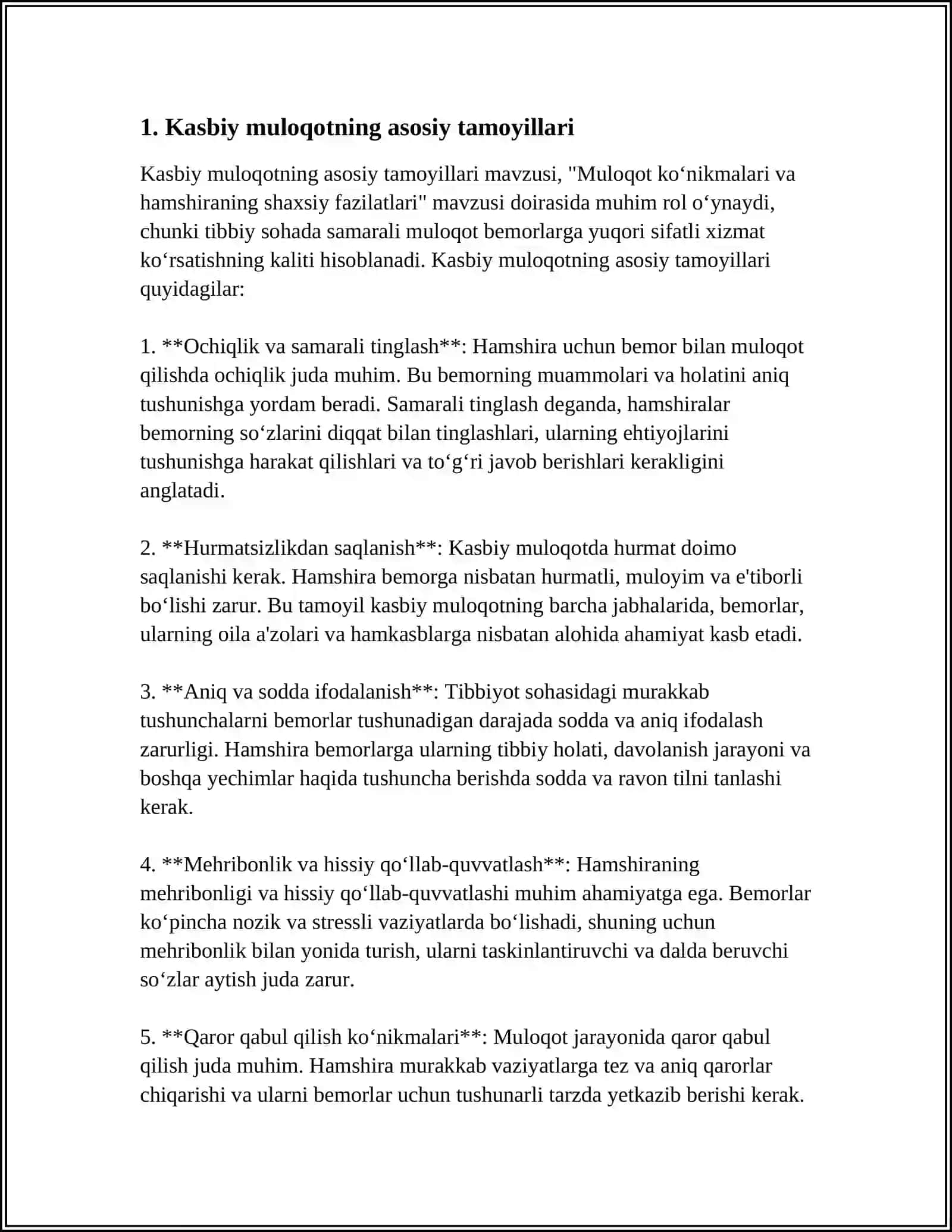 MULOQOT KOʻNIKMALARI VA HAMSHIRANING SHAXSIY FAZILATLARI 3