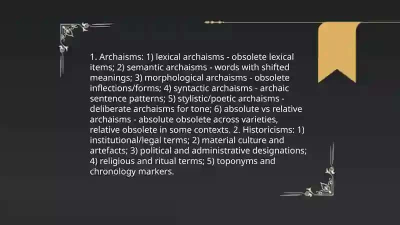 TRANSLATION TECHNIQUES OF ARCHAISMS AND HISTORICISMS 3