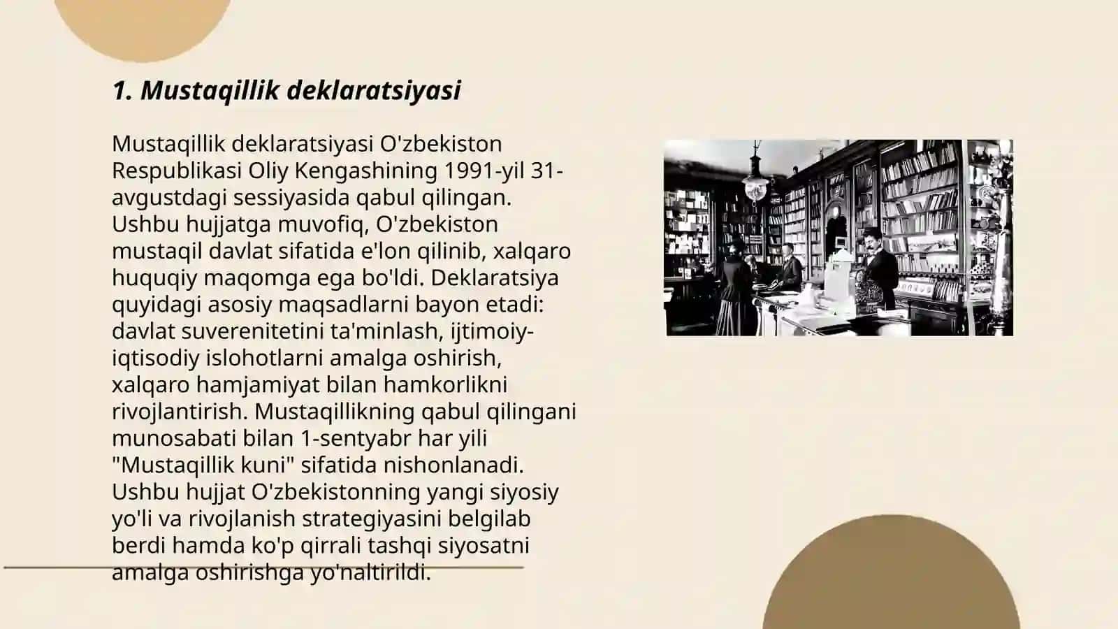 Mustaqil Oʻzbekiston Respublikasining tashkil topishi va uning tarixiy ahamiyati 3