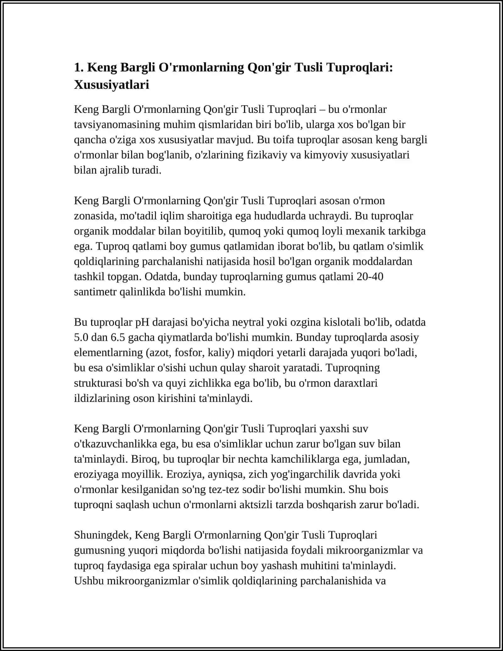 KENG BARGLI ÕRMONLARNING QÕNĞIR TUSLI TUPROQLAR 3